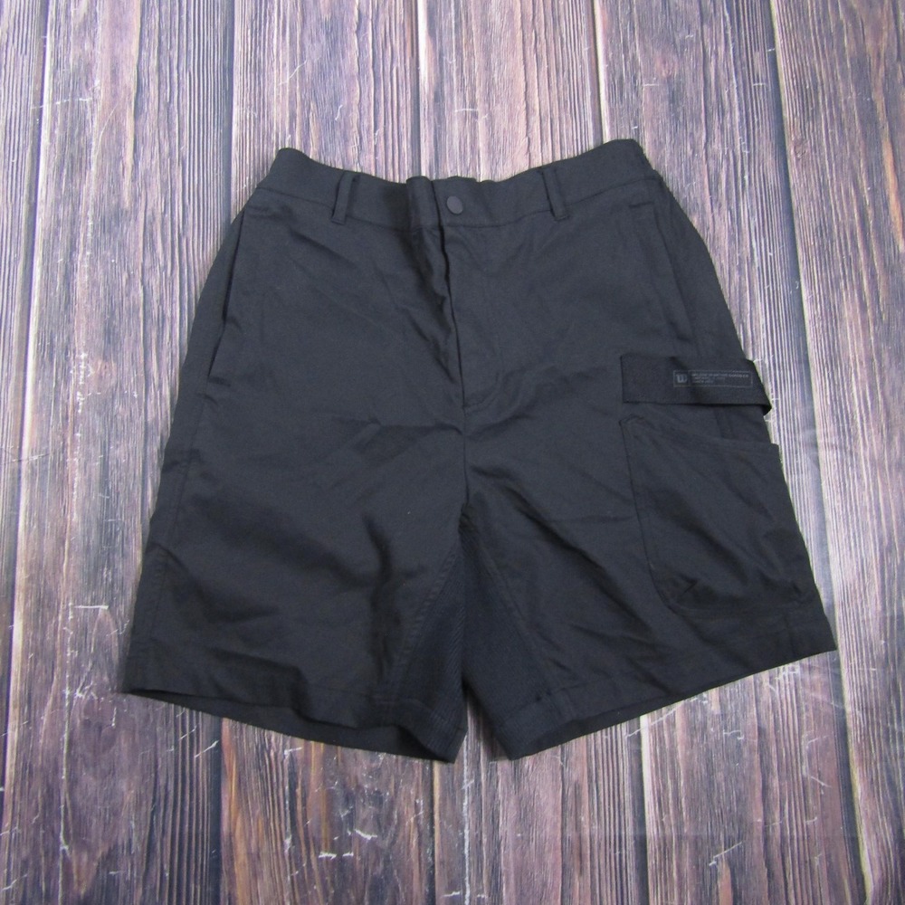 Wilson Mens 33 Black Cargo Shorts Elastic Waist Pockets Casual Sports 9" Inseam